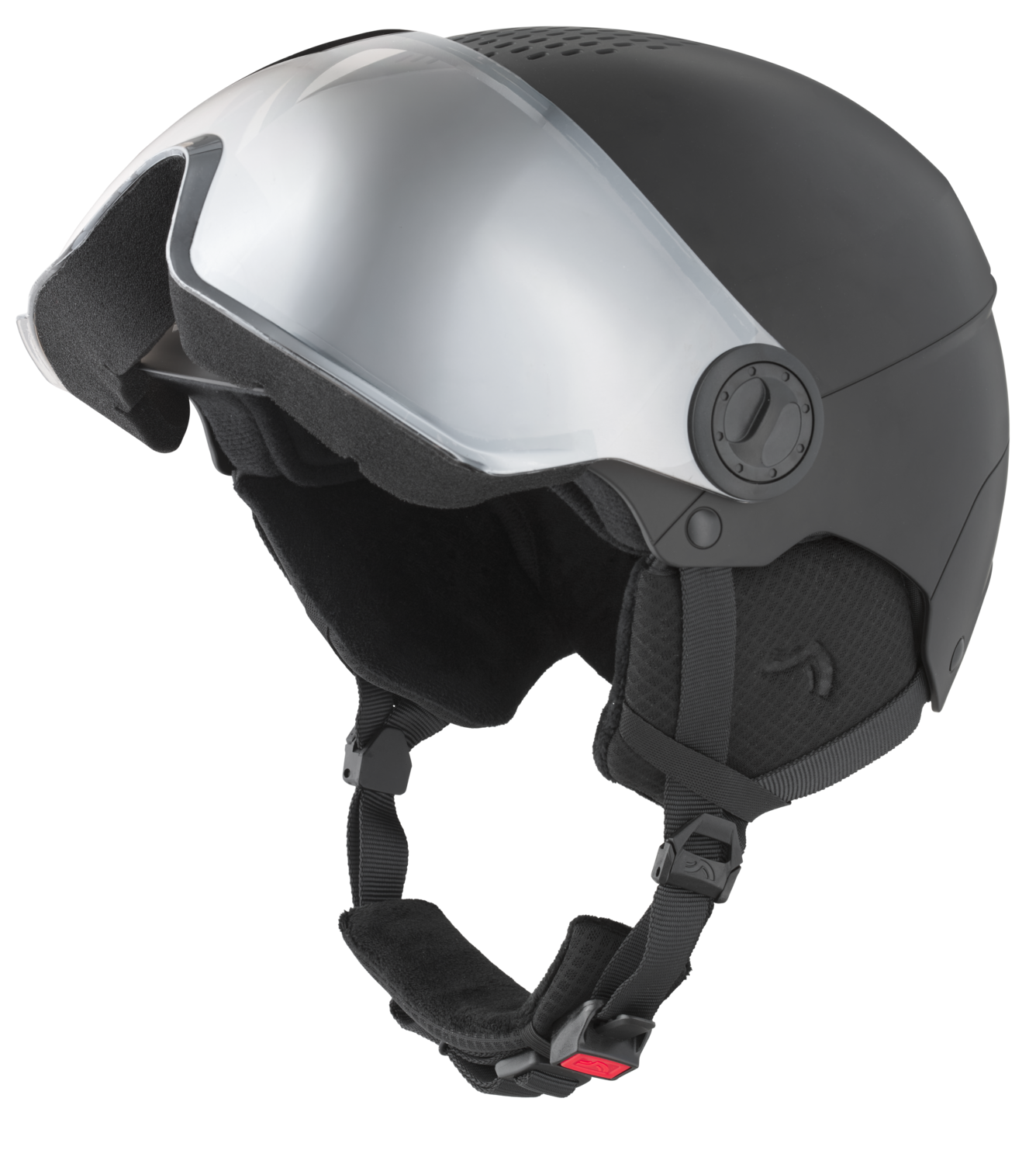 CRIVIT Premium kinder skihelm met meekleurend vizier (Zwart, XS/S)
