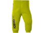 Felgroene kindersweatpants met een print van een gezicht en tekst op de pijp