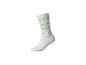 Witte sok met groene letters DEF, KLM, RST, XYZ
