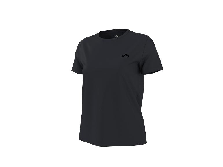 Zwart T-shirt met korte mouwen, ronde hals en klein logo op de borst.