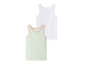 Twee meisjes tanktops, een wit en een met roze stippen