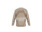 Gestreept herenshirt met lange mouwen, beige met bruine strepen.