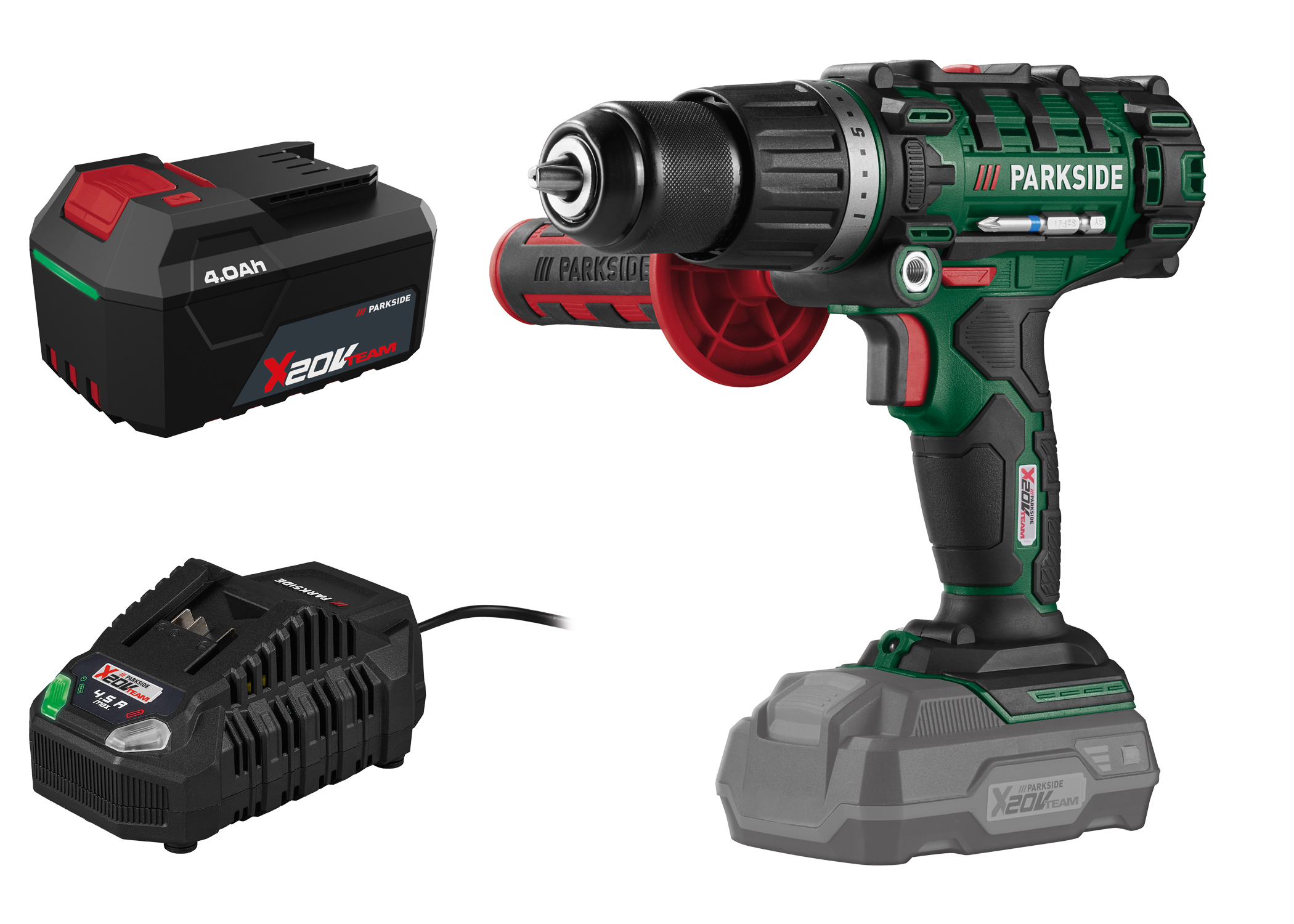 PARKSIDE Accu-klopboormachine 20 V 45 Nm, met accu 4 Ah en snellader 4,5 A