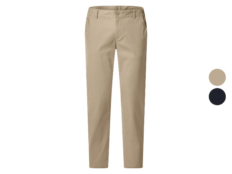 Heren beige chino broek met beige en marineblauwe kleuropties.