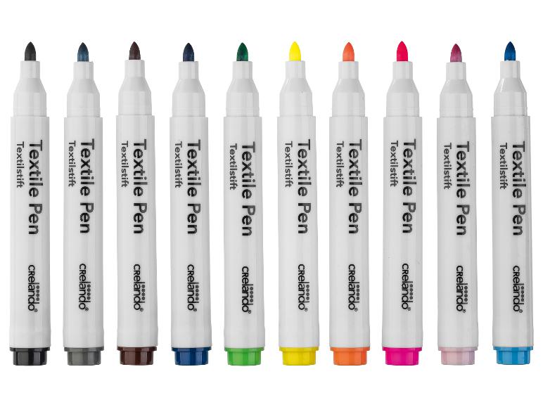 Crelando textiel stiften: diverse kleuren, zowel lichte als donkere tinten.