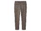 Bruine broek met pied-de-poulepatroon en elastische tailleband.
