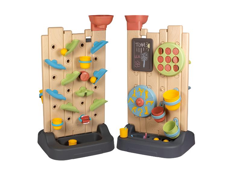 Smoby activiteitenspel: waterbaan, tic-tac-toe en krijtbord.