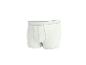 Witte herenboxershort met grijze stiksels op een witte achtergrond.