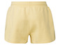 Gele, katoenen shorts met elastische tailleband.