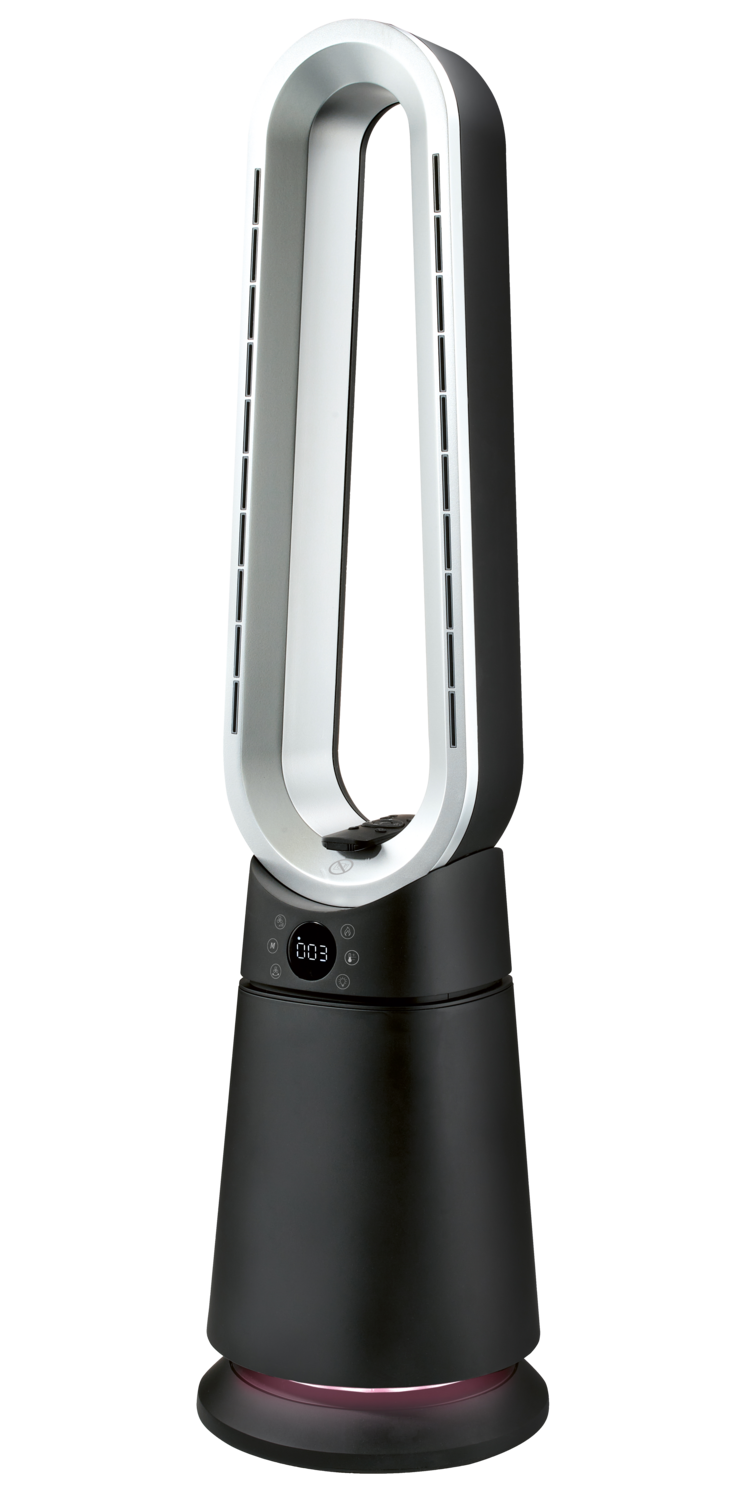 TRONIC Bladloze ventilatorkachel, met LED-verlichting (Zwart)