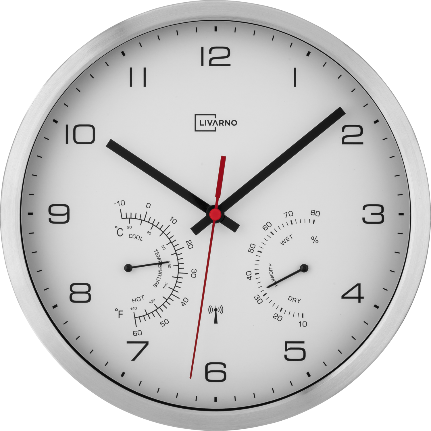 LIVARNO Radiogestuurde wandklok, Ø25 cm (Wit)