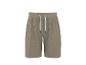 Kakikleurige sweatshorts met wit trekkoord.