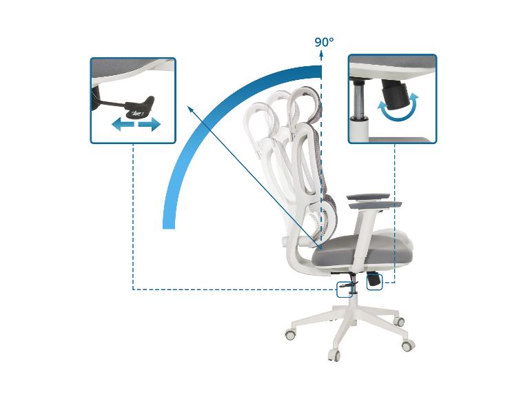 Bureaustoel met verstelbare rugleuning en zithoogte