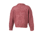 Roze gebreide trui voor dames, achteraanzicht.