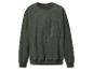 Groene fleece sweater met ronde hals en borstzak