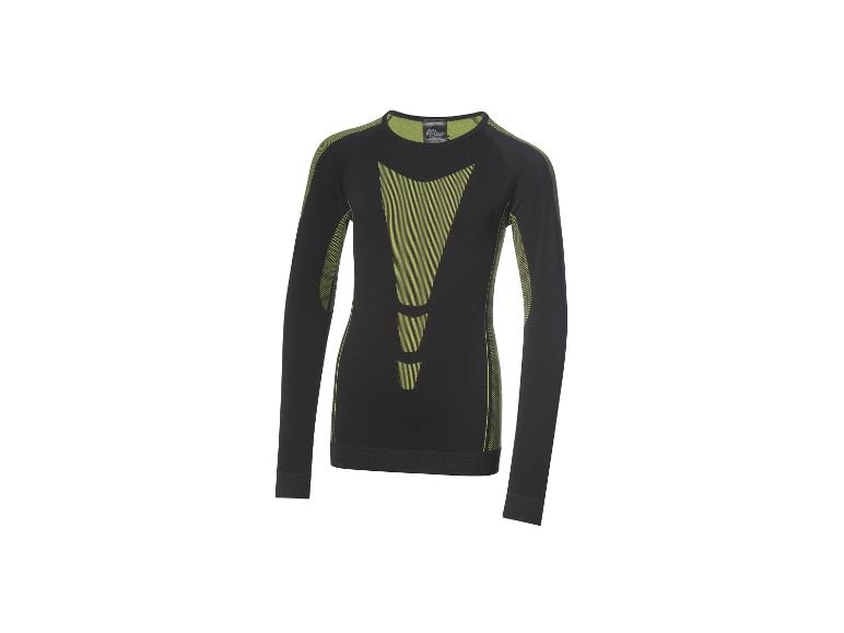 Zwart en limoengroen sportshirt met lange mouwen en patroon