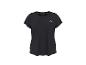 Zwart sportshirt met korte mouwen en een klein wit logo op de borst