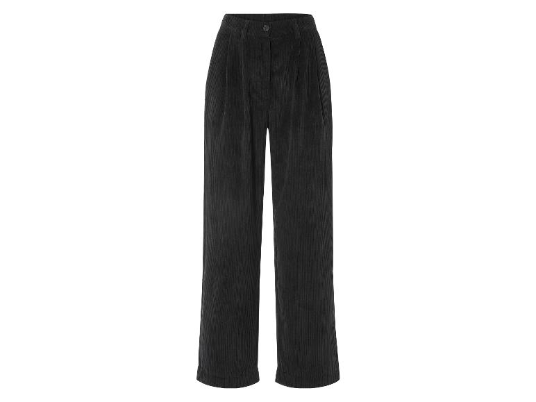 Zwarte corduroy broek voor dames.
