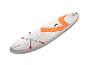 Opblaasbaar paddleboard, wit met oranje details.