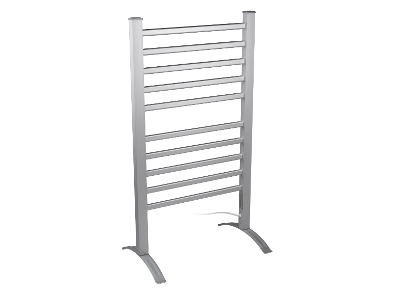 Vrijstaande elektrische handdoekdroger.
