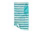 Crivit turquoise gestreept strandmat met draagtas.