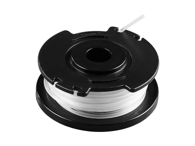 Spoel met witte nylon trimmerdraad.