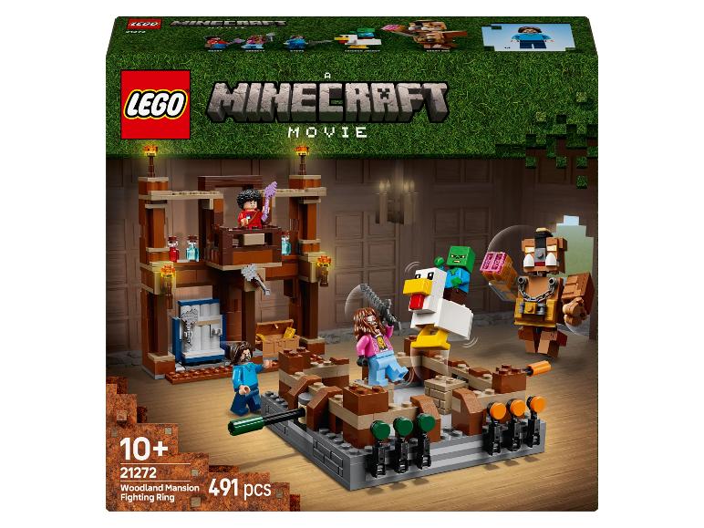 Minecraft Movie Woodland Mansion Fighting Ring bouwset, 491 stuks, voor kinderen 10+