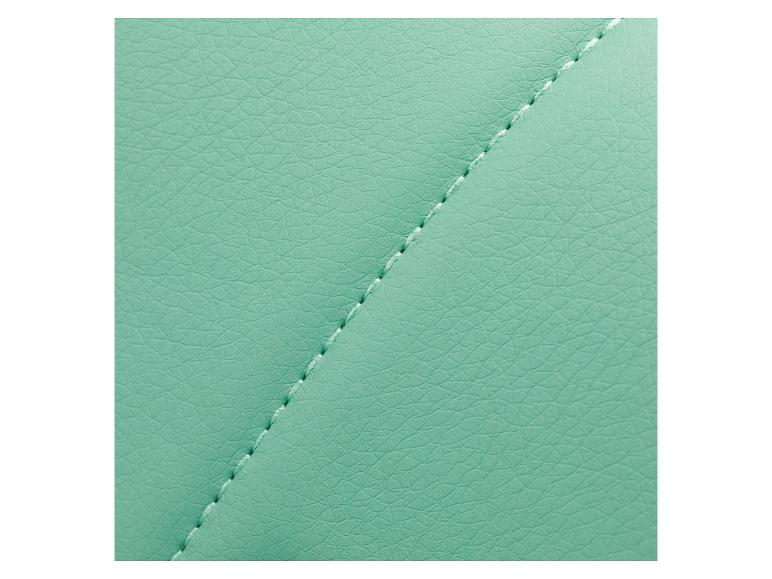 Mintgroene leertextuur met diagonale stiksels