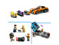 LEGO City auto's en een vrachtwagen met minifiguren.