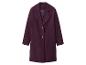 Donkerpaarse wollen jas met knopen en kraag