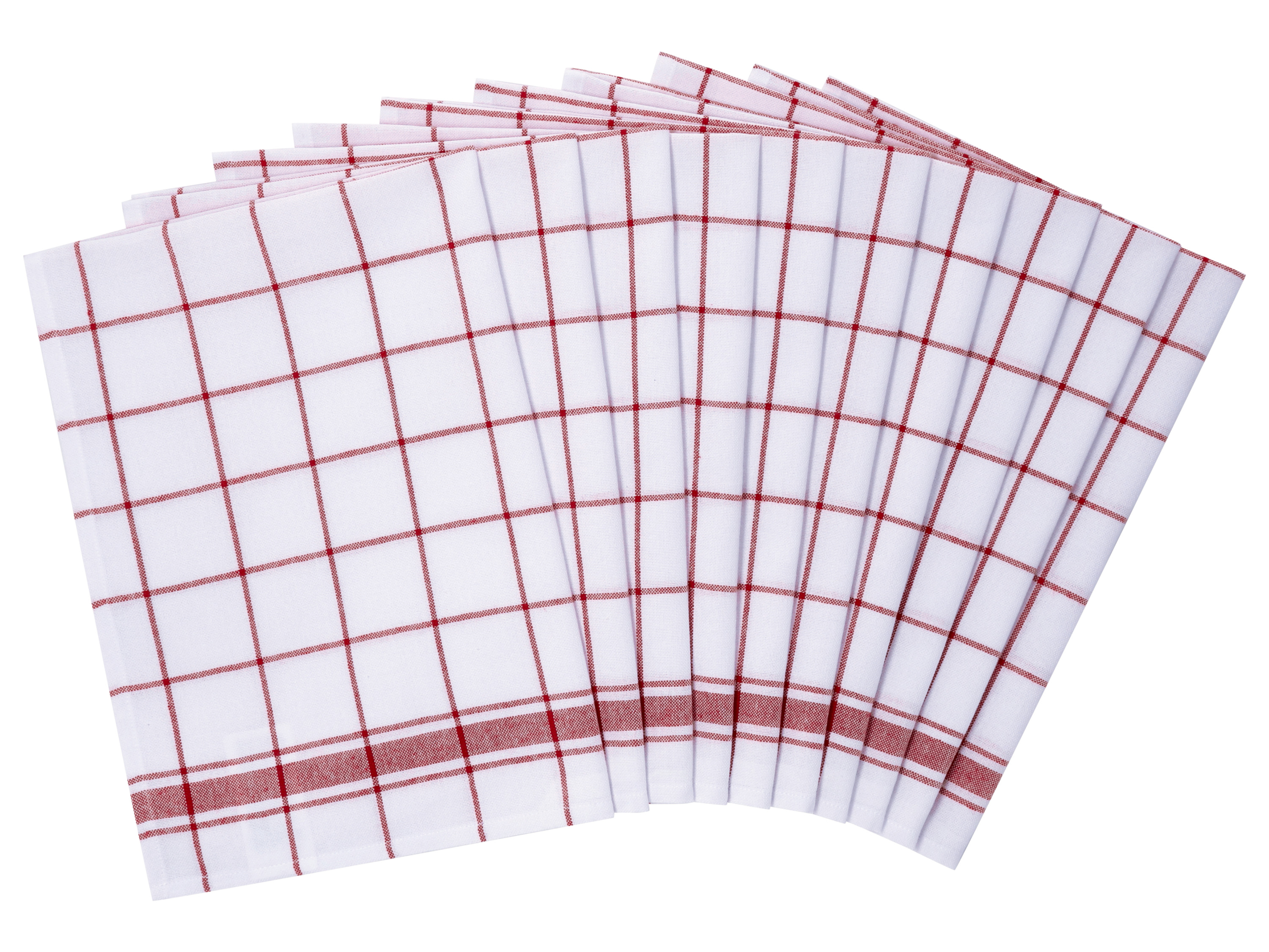 W5 Set van 10 theedoeken 50 x 70 cm (Rood)