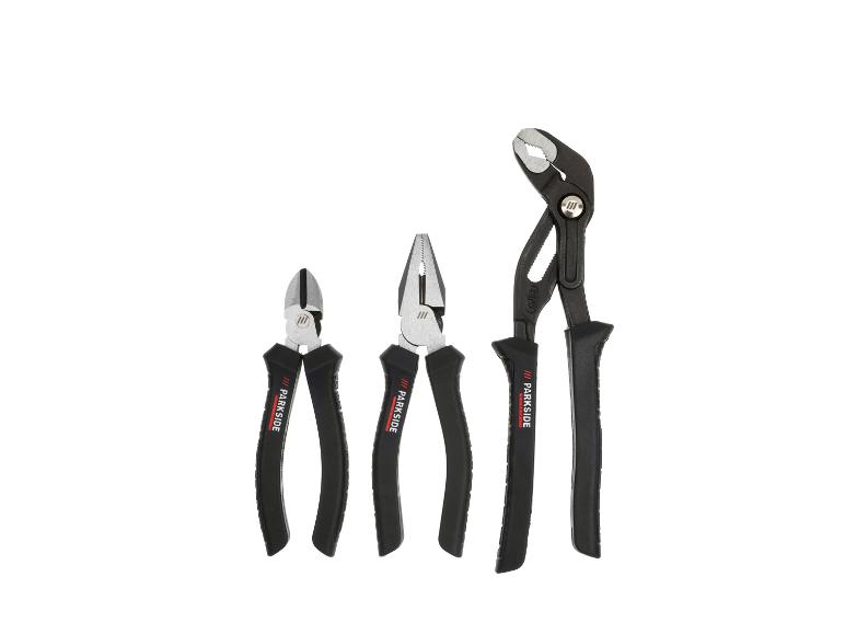 Parkside tangen: een waterpomptang en twee universele tangen.