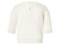 Witte kinderhoodie met lange mouwen en drukknoopsluiting aan de achterkant.
