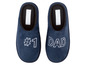 Blauwe pantoffels met de tekst 'DAD' en '#1'