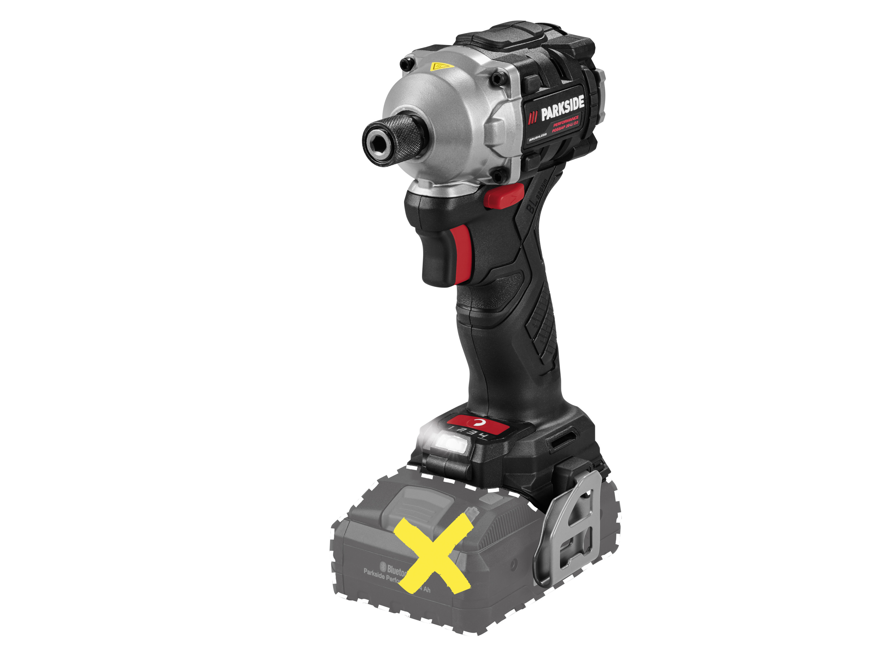 PARKSIDE PERFORMANCE Accu-slagschroevendraaier 1/4" 20 V zonder accu en lader afbeelding