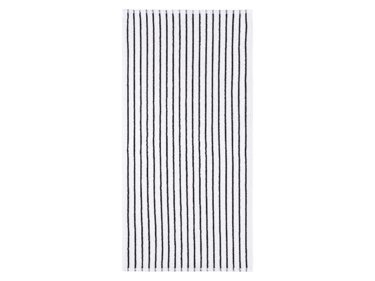 Witte keukendoek met verticale zwarte strepen