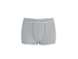 Grijze herenboxershort met witte elastische band.
