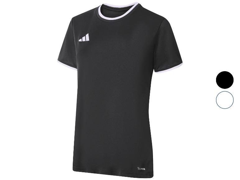 Zwart sportshirt met korte mouwen en witte details.