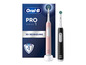 Twee roze en zwarte Oral-B Pro Series 1 elektrische tandenborstels
