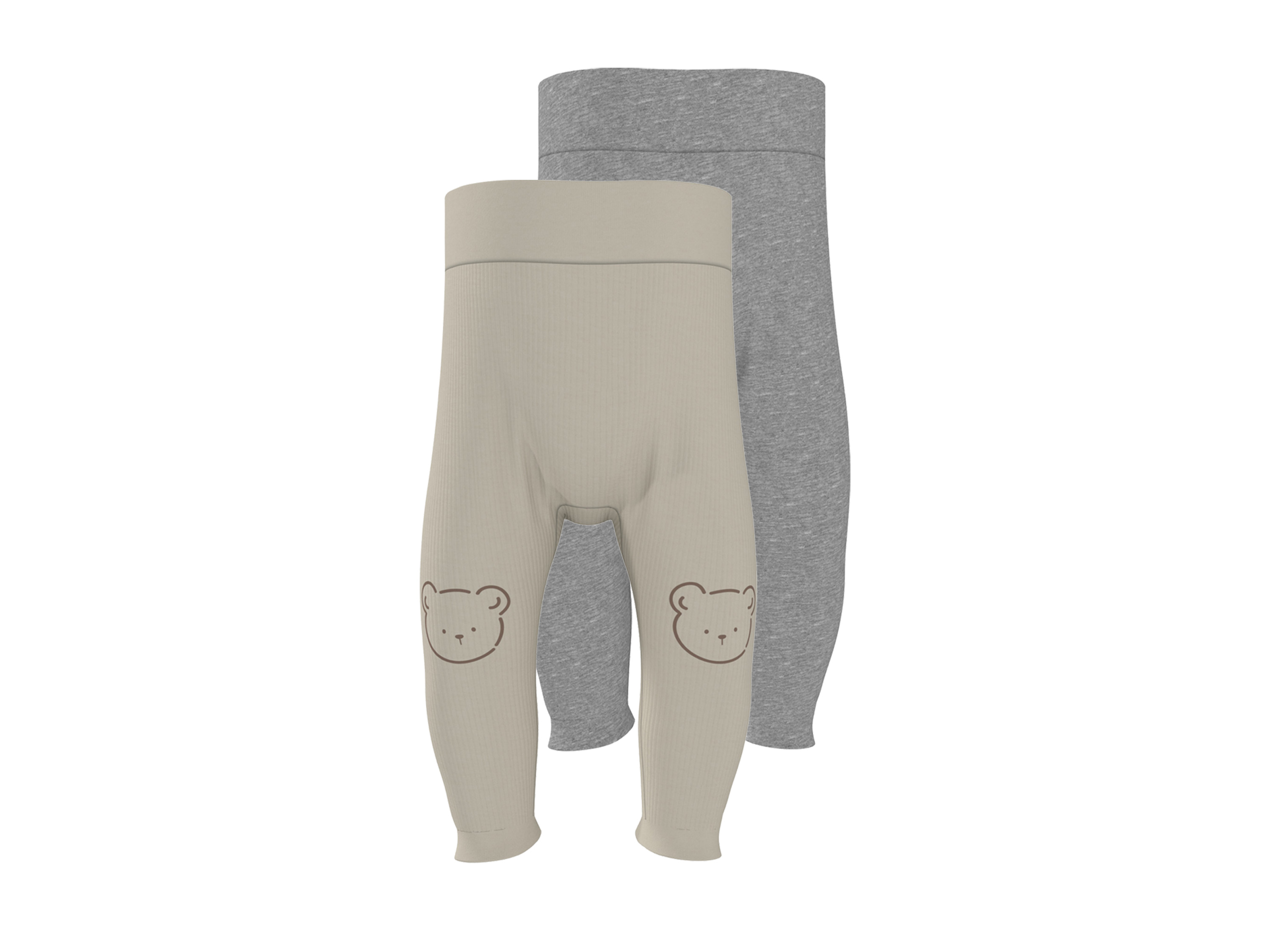 LUPILU Set van 2 baby joggingbroeken (beige/grijs, 62-68)
