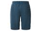 Donkerblauwe heren jersey short met elastische tailleband en achterzak.