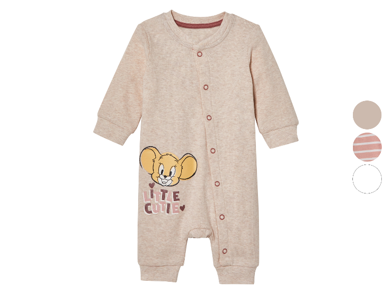Baby Tom en Jerry pyjama, licht beige kleur.