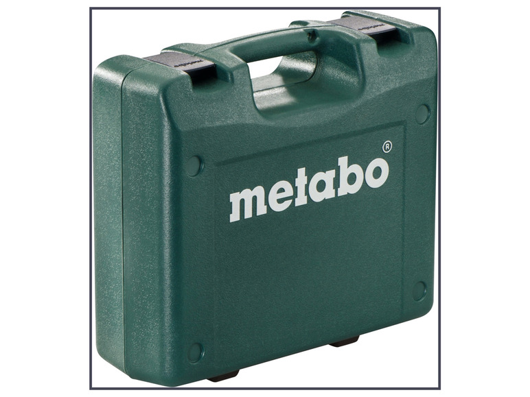 Een groene opbergkoffer van Metabo.