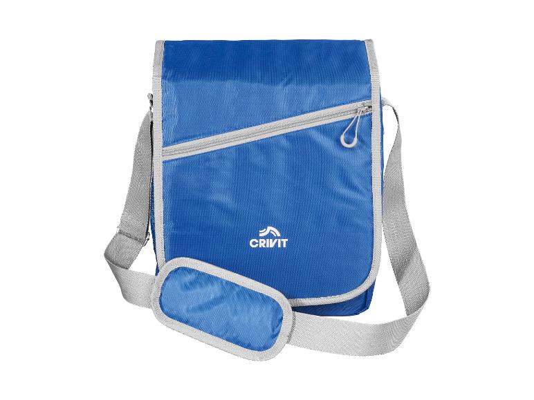 Blauwe Crivit schoudertas met klein vakje.