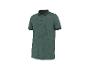 Groen poloshirt met korte mouwen en bladpatroon.