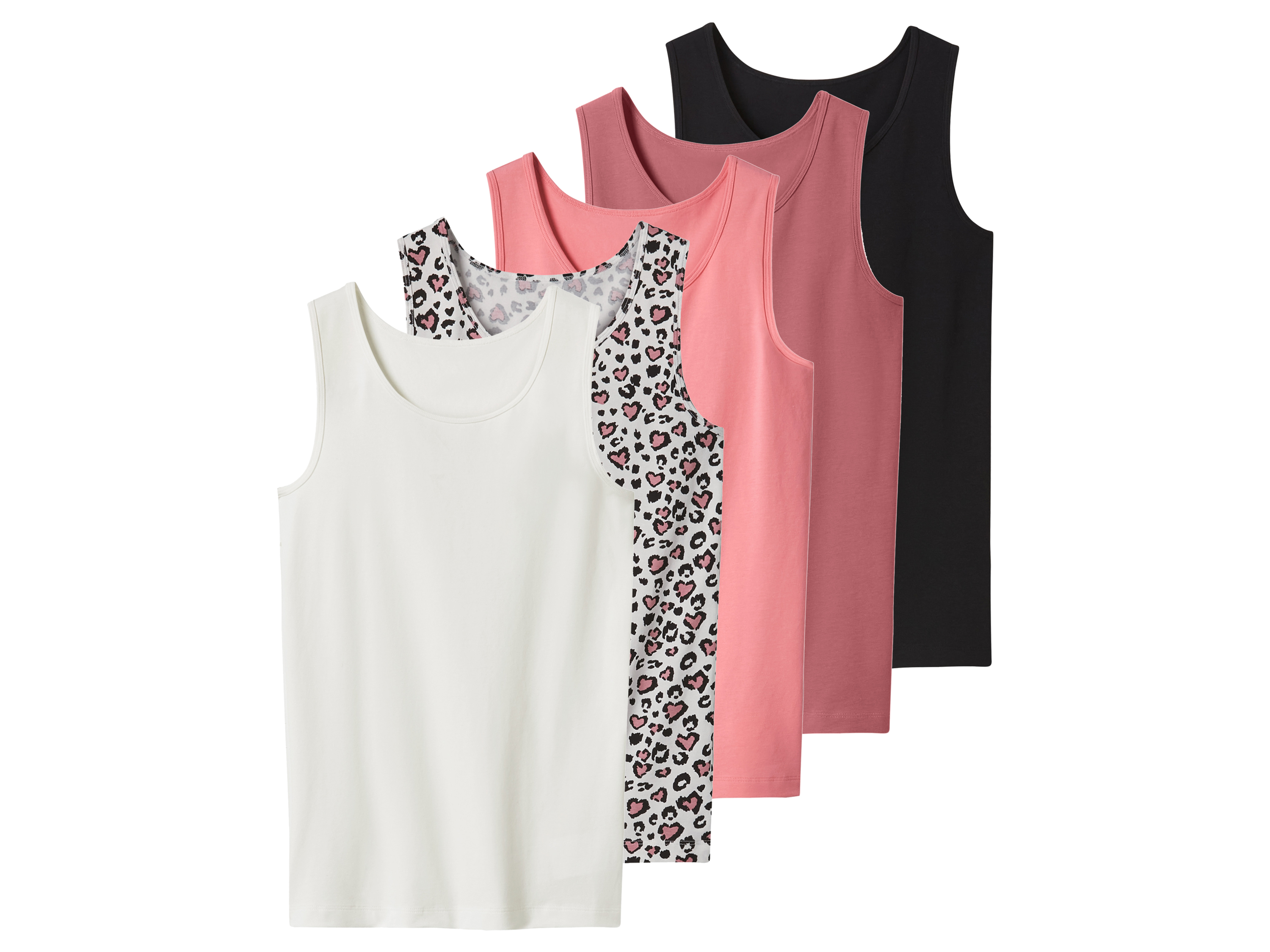 esmara Set van 5 kinder hemden (zwart/wit/roze, 146/152)