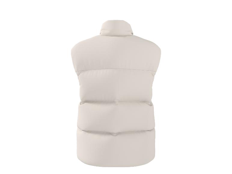 Witte gewatteerde bodywarmer, achteraanzicht
