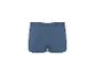 Achteraanzicht van een blauwe herenboxershort met een geribbelde textuur.