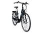 Een zwarte Zündapp elektrische fiets, van opzij gezien.