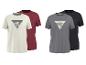 Heren T-shirts met bergprint in wit, rood, grijs en zwart.